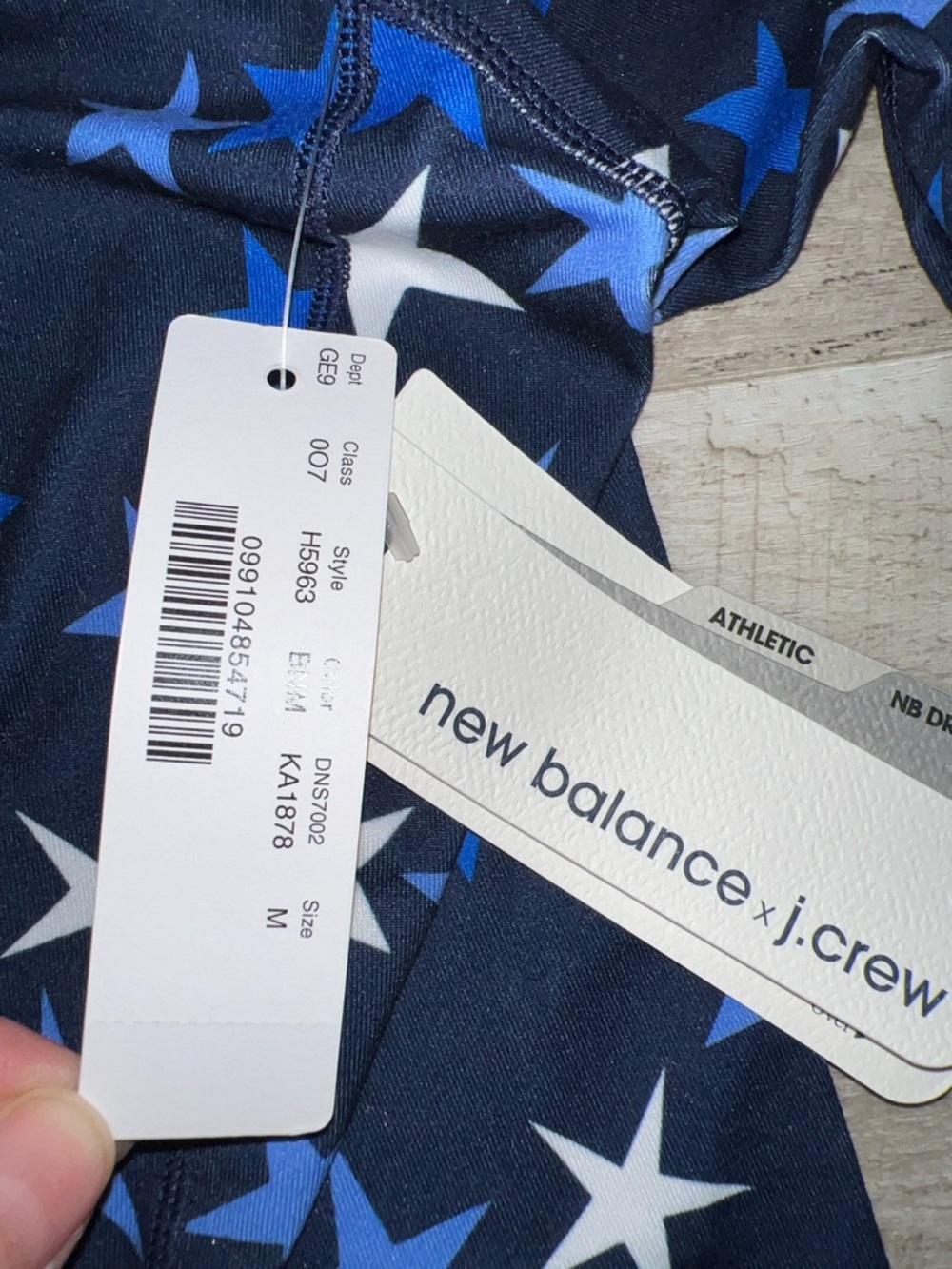 NEW J. Crew x New Balance Navy and White Star Long Sleeve Athletic Shirt - Picture 5 of 6
